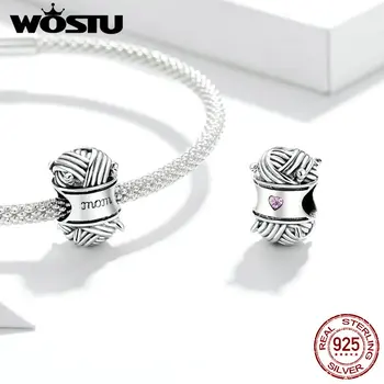 

WOSTU 925 Sterling Silver Ball of Yarn CZ Charm Beads for Original Bracelet Silver 925 DIY Jewelry Make Accessories DXC1654