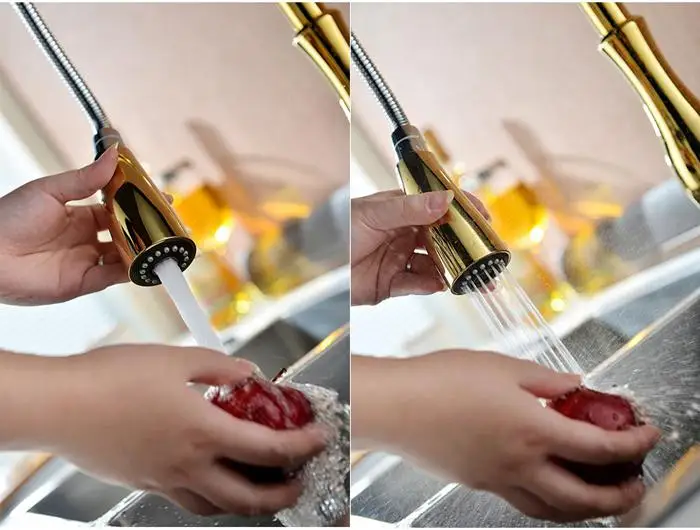 GOLD PULL OUT KITCHEN FAUCET (15)