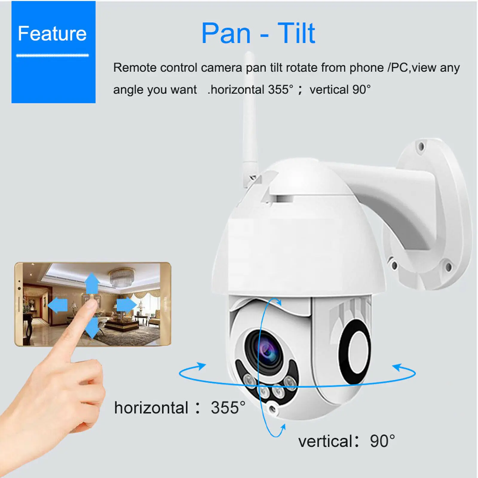 

1080P Cloud Wifi PTZ Camera Outdoor 2MP Auto Tracking Home Security IP Camera 4X Digital Zoom Speed Dome Camera