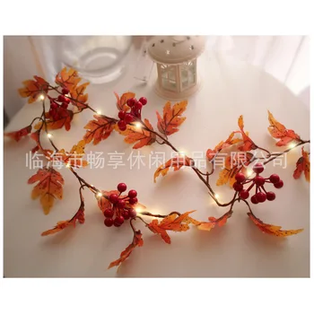 

Maple Leaf Lighting Chain Thanksgiving Maple Leaf Pumpkin String Lights Decoration Christmas Dressing up Colorful Lights