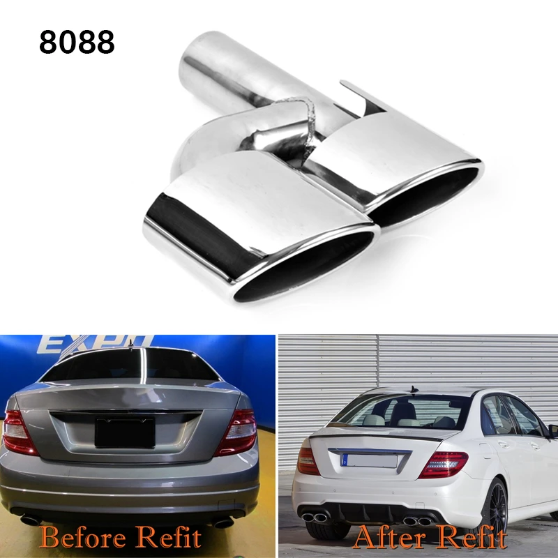 2pcs Set Hot For Mercedes Benz Amg C63 C65 W204 Exhaust Muffler Tip Stainless Steel Pipe Exhaust Manifolds Aliexpress