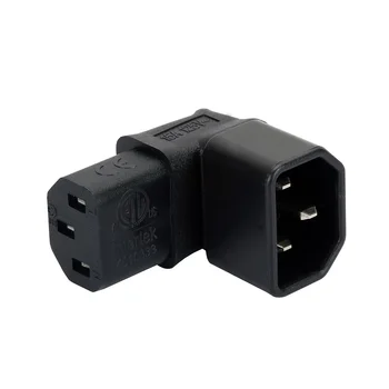 

IEC 320 C14 to C13 Right Angle AC Plug Adapter, IEC 3Pole Male to Female 90Degree Up Down Angle AC socket converter PDU/UPS