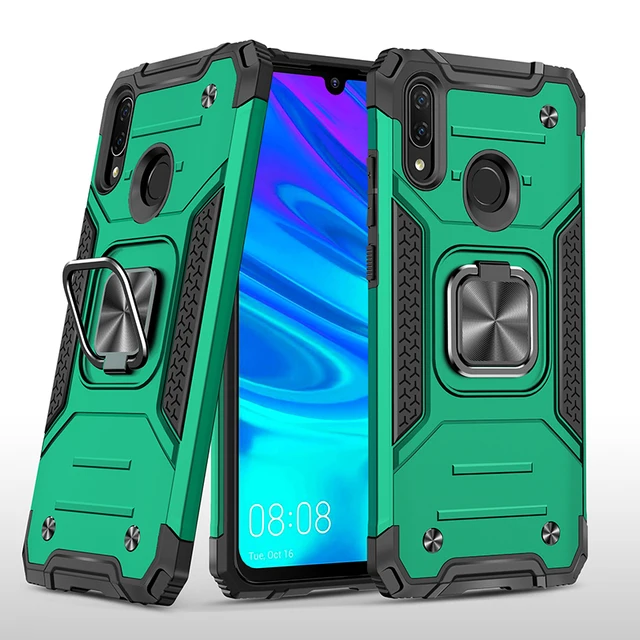 For Huawei P Smart 2019 Honor10 lite Cases Shockproof Armor Magnet Case Ring Stand Bumper Phone Back Cover For P Smart 2019 Case Dark Green