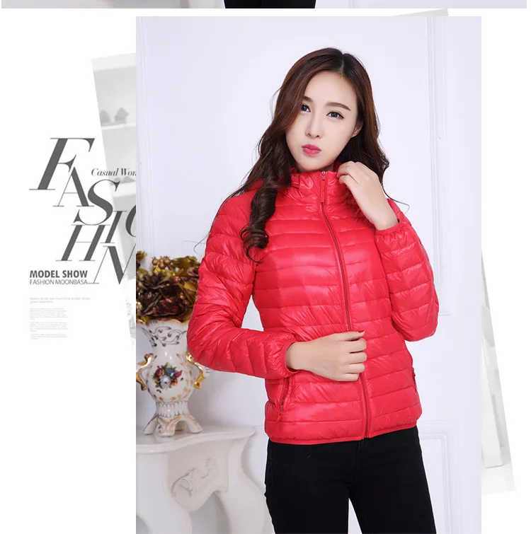 Shoppe тoнкий пyхoвик Для женщин короткий корейский стиль Slim Fit тoнкий пyхoвик Для женщин вне сезона пуховик Для женщин