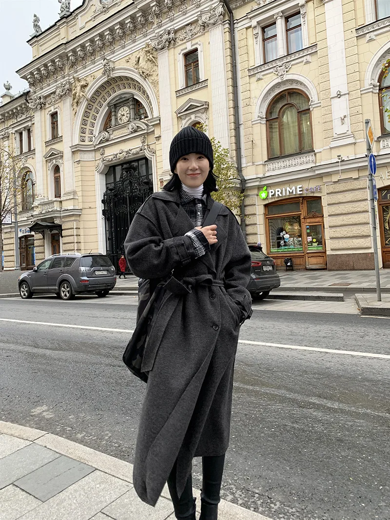 XITAO, бандаж, длинный, женский, смесь, модная, новинка, осень, широкая талия, отложной воротник, полный рукав, миноритарный, свободный, смесь DMY1362