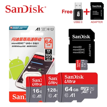 

Original SanDisk Memory Card 64GB 128GB 16GB Max Read Speed 100M/s Micro SD Card Class 10 UHS-I 32GB Flash Card Memory Microsd