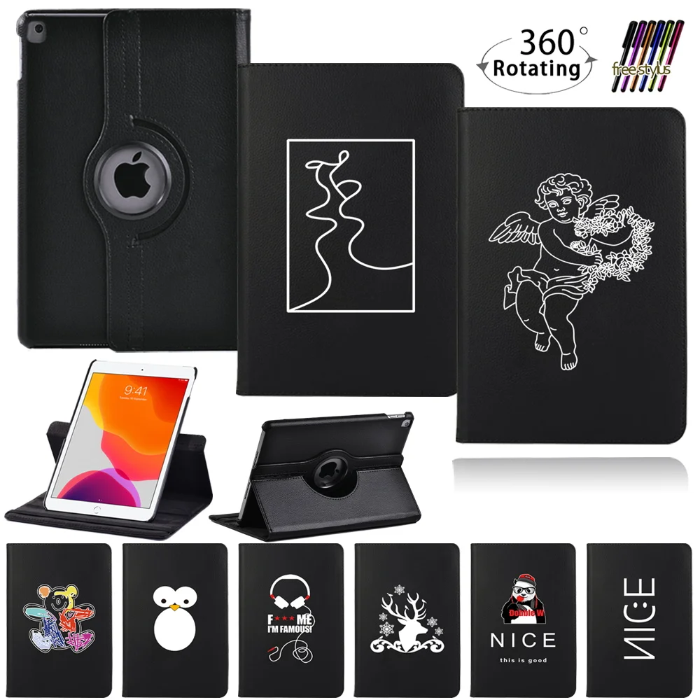 

Tablet Case for Apple IPad Mini 4/5/IPad 2 3 4/IPad 5/6th/7th Gen/8th Gen 10.2" 360 Rotating Bracket Flip Stand Leather Cover