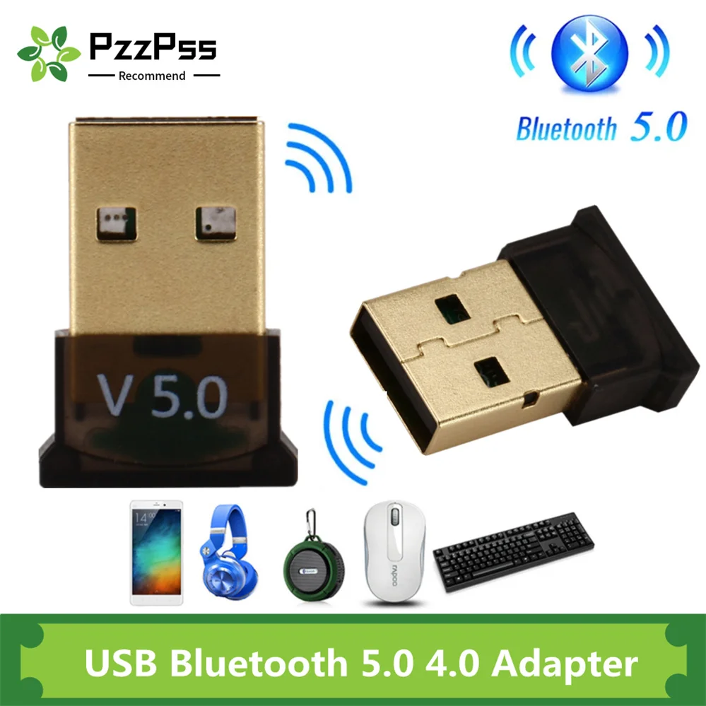 PzzPss USB Bluetooth 5.0 Adapter Dongle High Speed Transmitter Mini Bluetooth 5.0 4.0 USB Receiver For PC Computer Laptop
