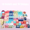 100 Pcs Colour Wooden Toys City Traffic Scenes Geometric Shape Assembled Building Blocks Early Educational Toys For Kids ► Photo 3/6