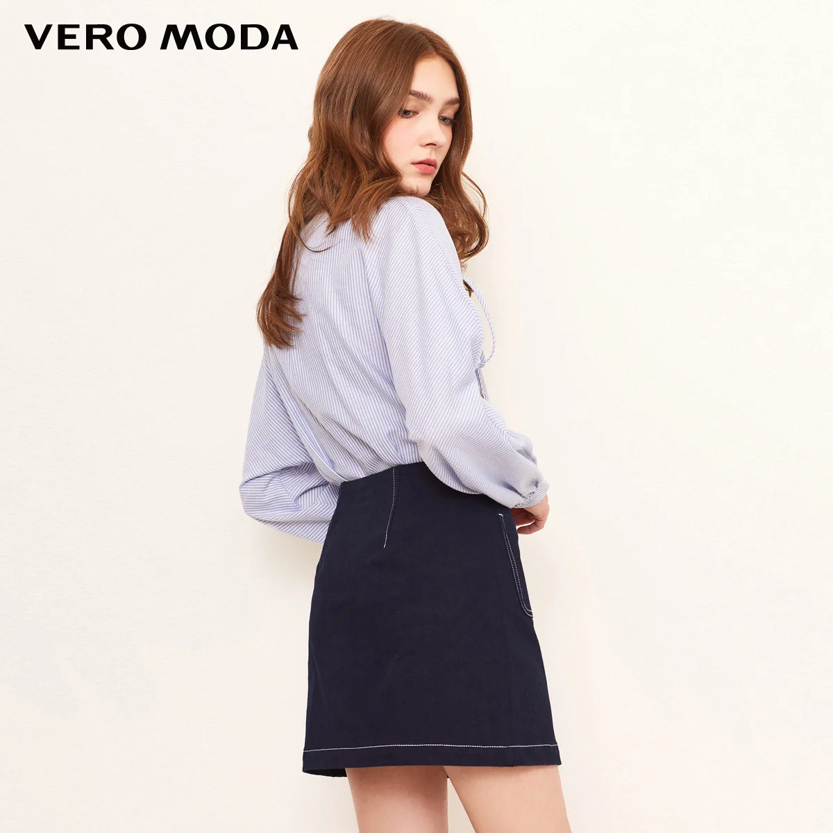 Vero Moda джинсовая юбка на подкладке с видимыми строчками | 318337504