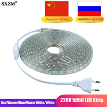 SMD 5050 LED Strip Flexible Light 60leds/m Waterproof Led light AC220V EU Power Plug 1M/2M/3M/4M/5M/6M/8M/9M/10M/15M/20M/25M SMD 5050 LED Strip Flexible Light 60leds/m Waterproof Led light AC220V EU Power Plug 1M/2M/3M/4M/5M/6M/8M/9M/10M/15M/20M/25M