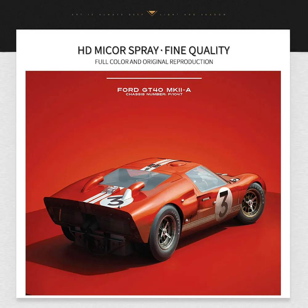 24 Hours Of Le Mans FORD GT40 MKII-A Racing Car Poster Print Canvas Painting Home Decor Wall Art Picture For Living Room