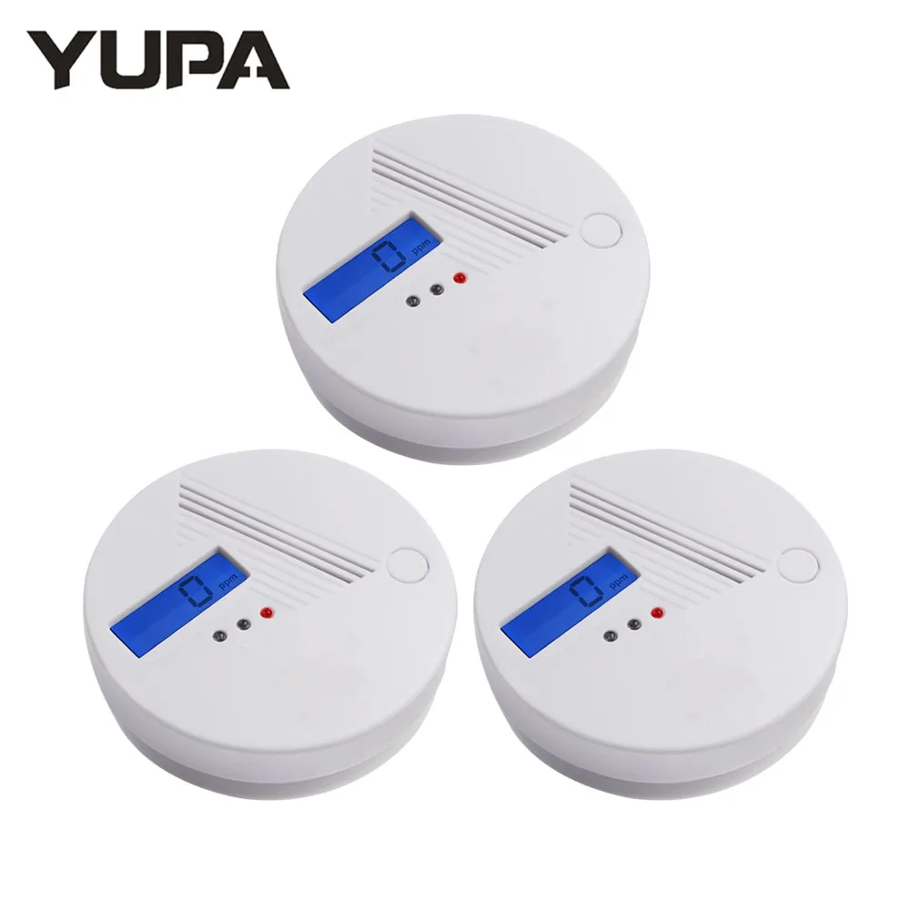 YUPA-Detector de CO de advertencia de 85dB, Sensor de monóxido de carbono de alta sensibilidad independiente, alarma de monitoreo, protección de seguridad para el hogar