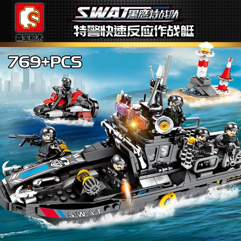 

City SWAT Police Station Command trucks Building Blocks Transport Helicopter armored Combat Original constructor legoinglys