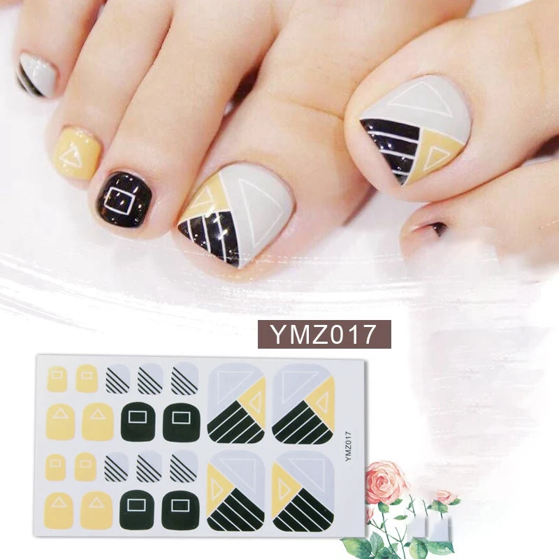 Наклейки Toenail водонепроницаемые блестящие наклейки для ногтей Обертывания носочки для ногтей Сделай Сам дизайн ногтей Красота полное покрытие для ног стикер для ногтей инструмент для дизайна ногтей - Цвет: as shown