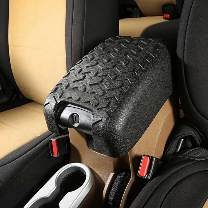 Автомобильный центральный подлокотник для консоли Накладка для Jeep Wrangler JK 2011- черный Переднее сиденье подлокотник для хранения автомобиля аксессуары