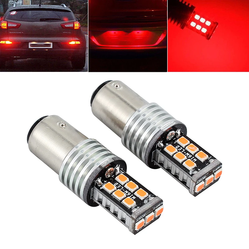 

2*12V BAY15D 1157 Canbus P21/5W CAR 15 LED Brake Tall Stop Light 2835 Bulbs