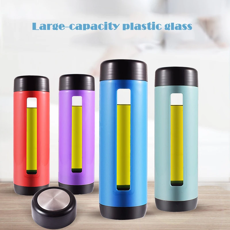 

ENERGESPRING Stylish portable large-capacity water cup Anti-fall anti-hot plastic glass cup With filter Business Office Tea Cup
