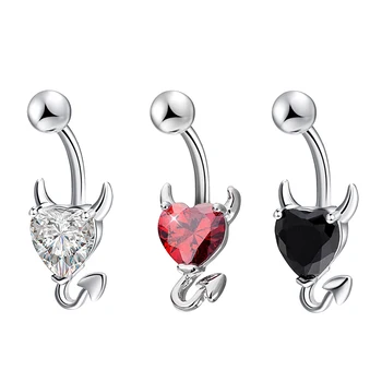 

Droppshiping 1 Pcs Navel Belly Button Ring Glitter Love Heart Decor Piercing Jewelry Navel Nail