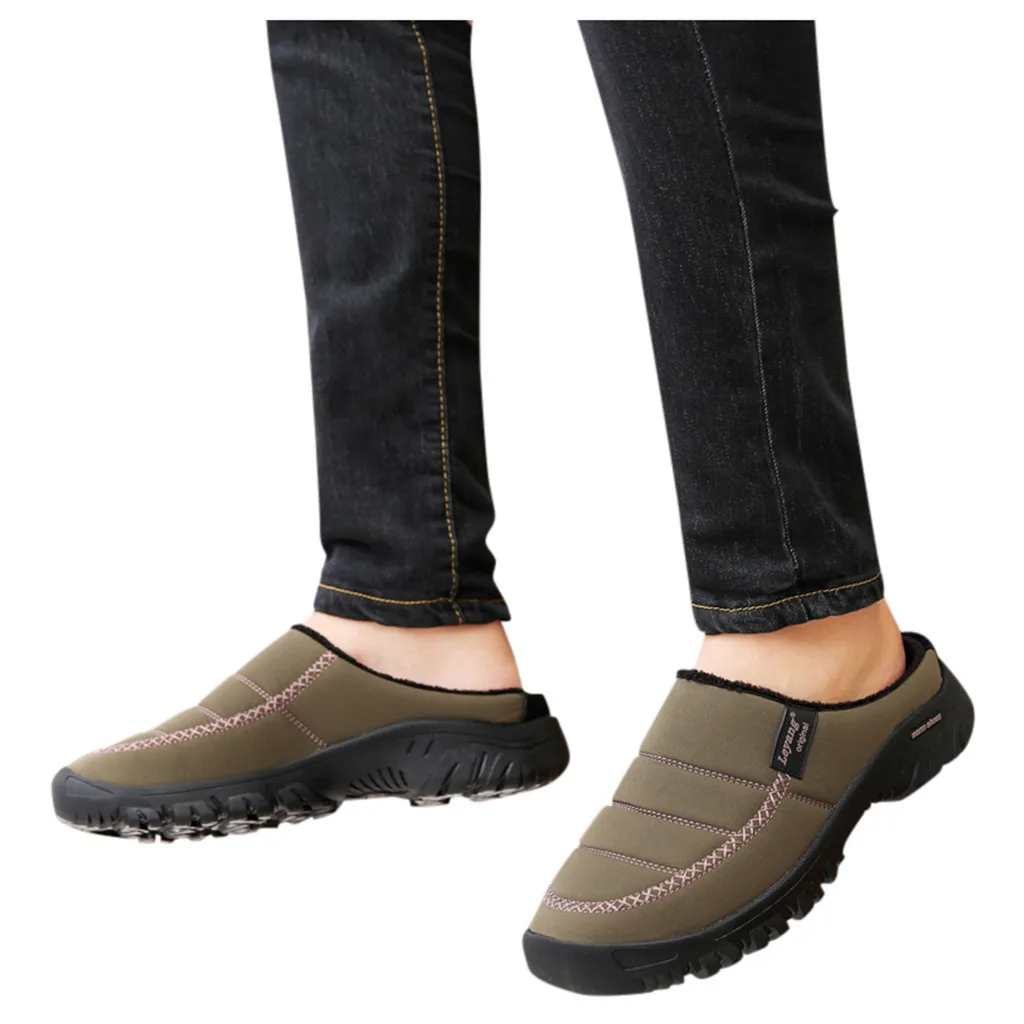 Zapatos de hombre; пара повседневных домашних тапочек большого размера; бархатная теплая обувь; мужские водонепроницаемые хлопковые тапочки; chaussure homme