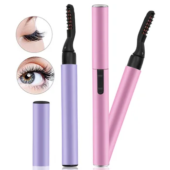 

Purple Pink Portable Pen Style Electric Perm Heated Eyelash Curler Long Lasting Eye lash Curler Makeup Curling Kit For Women