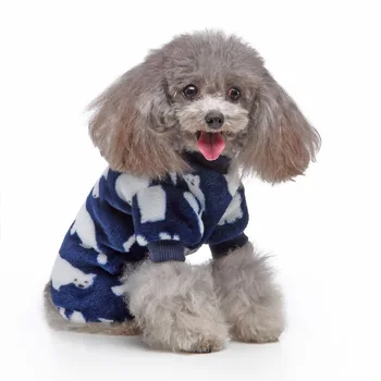 

Pet Autumn and Winter Fashion Cute Polar Bear Pattern Pajamas Fabric Comfortable Warm Pet Cat Dog Clothes