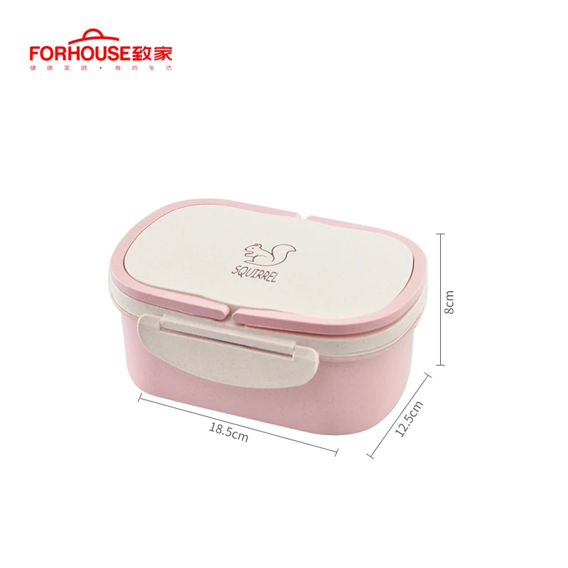 Детский Ланч-бокс трехслойный Bento box переносной пищевой контейнер для детей с ручкой и ложкой