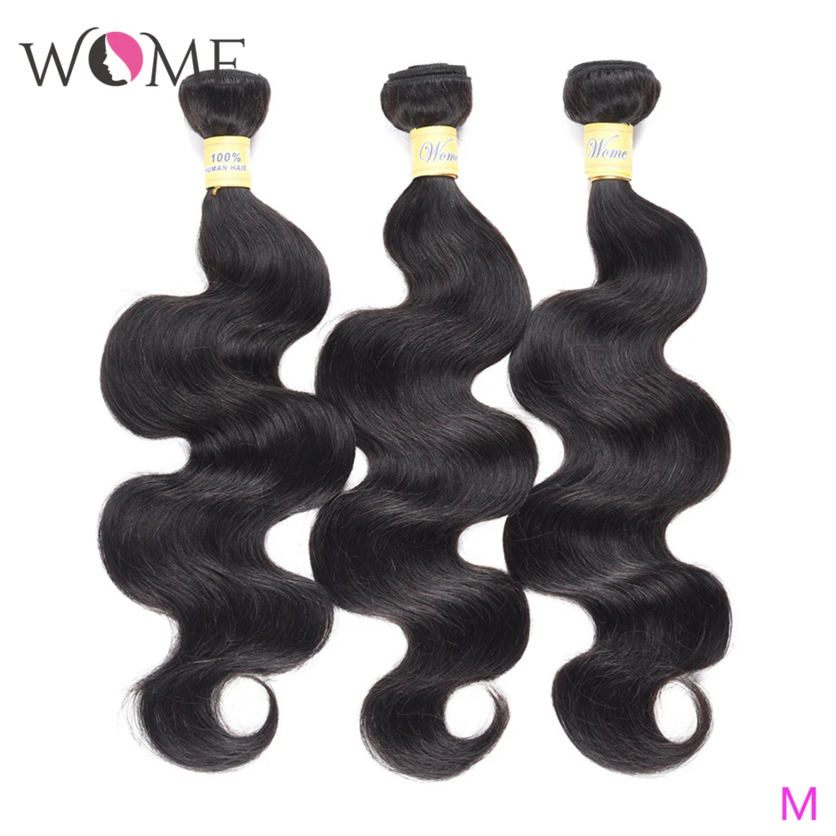 WOME Brazilian Human Hair Bundles Body Wave Bundles 1/3/4 pcs/lot 10-26 Inches Natural Color Non-remy Hair Weave Extensions WOME Brazilian Human Hair Bundles Body Wave Bundles 1/3/4 pcs/lot 10-26 Inches Natural Color Non-remy Hair Weave Extensions