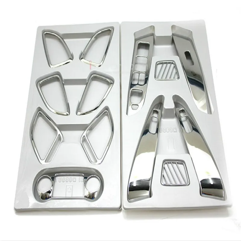 15pcs Abs Chrome Interior Trim Inner Molding Decoration Car Auto Accessories For Hyundai IX35 2010 2011 2012 | Автомобили и