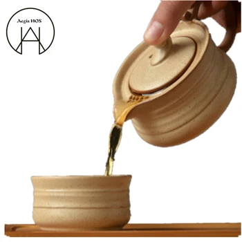 

Trip ceramic tea pot cup ceramic kung fu Tea set A person Travel Set retro Stoneware tea cup Japanese style ceramic teapot