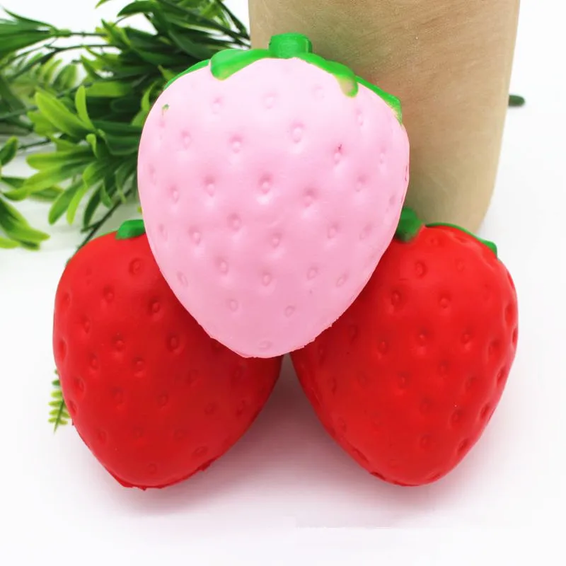 Клубника мягкий медленно поднимающийся 11,5x9,5 см Jumbo Милые ремни Сладкий крем Подвески Подвеска кавайи хлеб детская игрушка подарок розовый/красный