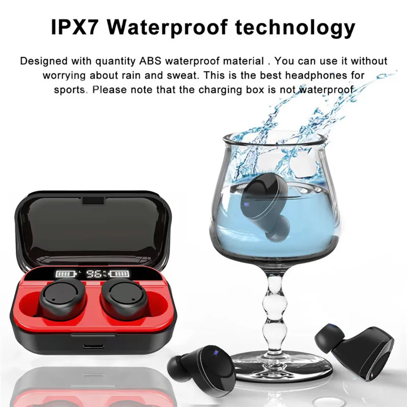 Tkey X5 TWS Bluetooth 5.0 Wireless Earphone Digital LED Display Large Capacity 9D HD Stereo Sport Headset For All Smart phones