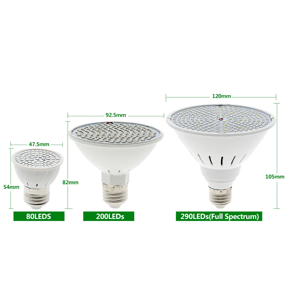 LED Grow Light E27 220V 80 200 290 LEDs Plant Growth Light Bulb For Indoor Garden Plants Flower Growing Lighting.