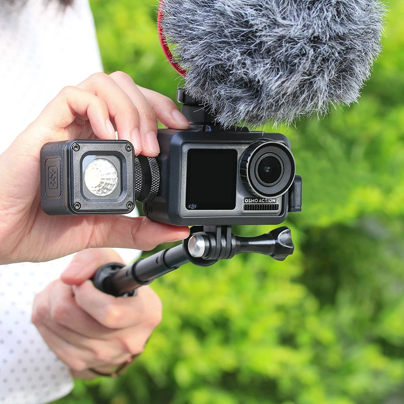 Ulanzi OA-7 Пластик Vlog чехол для Dji Osmo действий со крепление для микрофона видео для чехол с двойным креплением для вспышки «Холодный башмак»