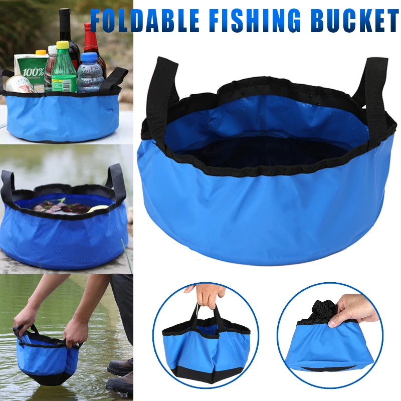 

Foldable Fishing Bucket Pail Wash Basin Water Carrier Bag Portable Container for Outdoor Fishing Camping THJ99