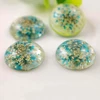 New Fashion 5pcs 25mm Mixed Natural Dried Flowers Flat Back Resin Cabochons Cameo ► Photo 3/6