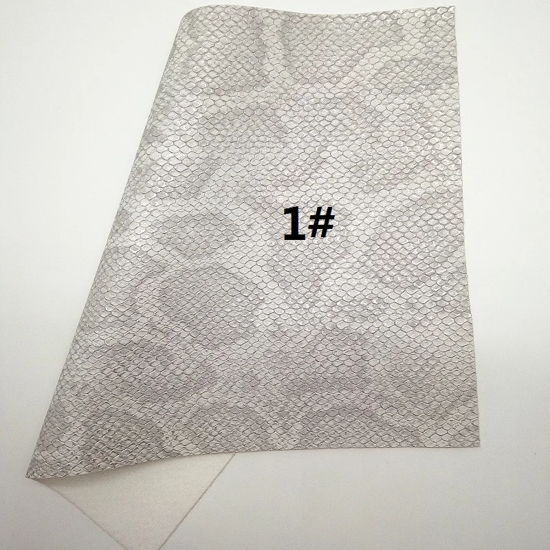 SILVER Glitter Fabric, Metallic snake Faux Fabric, Velvet Synthetic Leather Fabric Sheets For Bow 21x29CM Twinkling Ming XM751