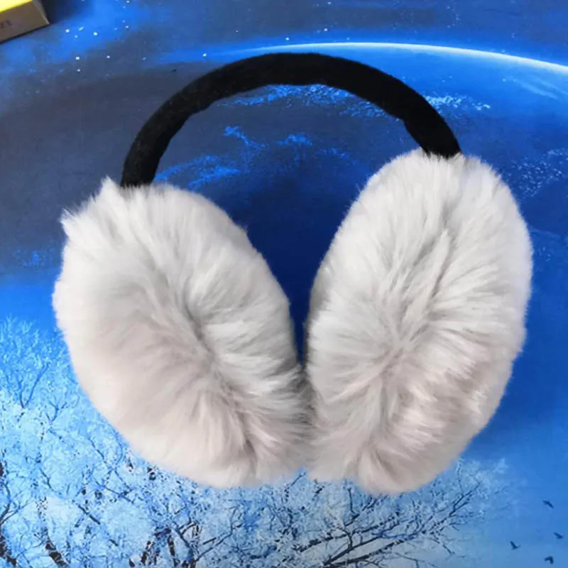M11 Gray02 Calymel женские пушистые наушники зимние теплые мягкие плюшевые наушники унисекс новые милые наушники рождественские подарки меховые наушники - Цвет: M11 Gray02