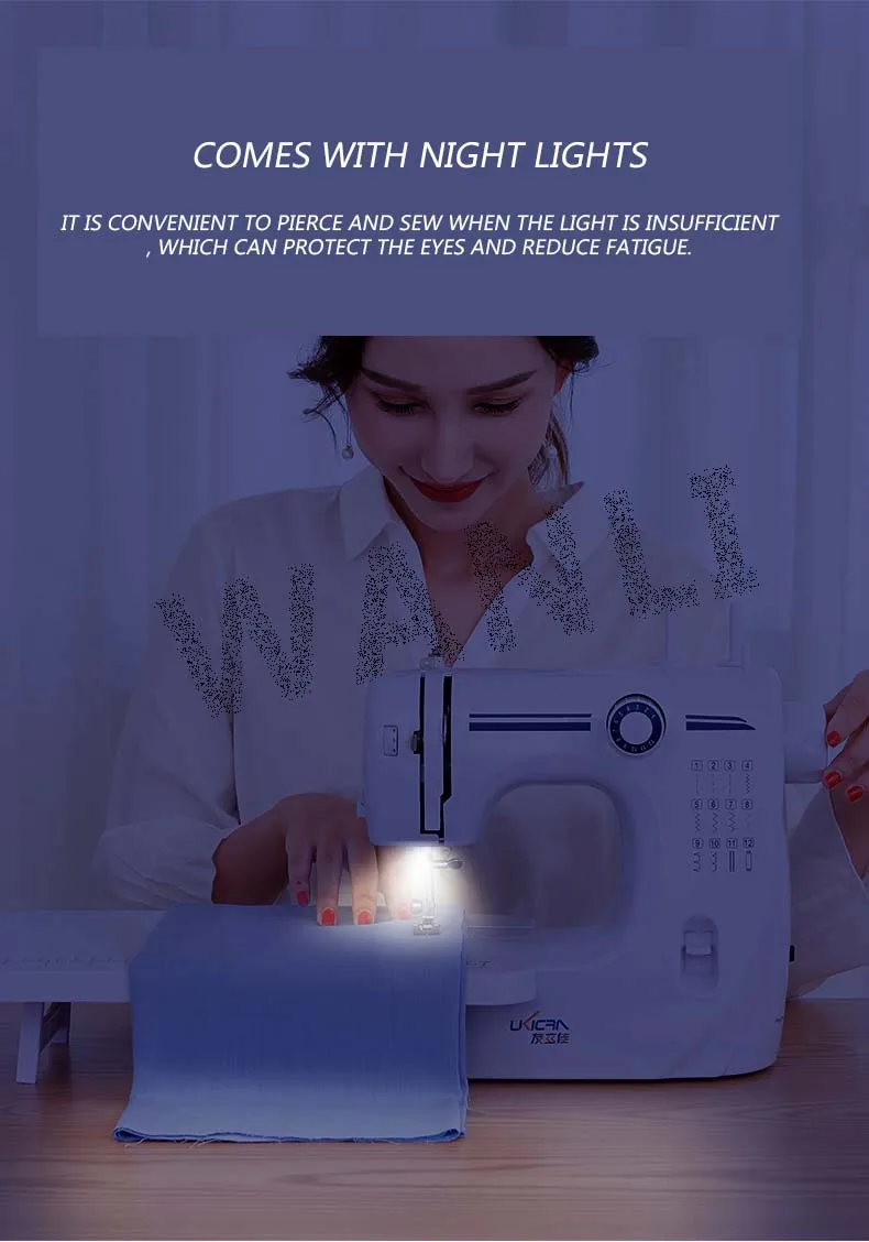 UFR 608A Mini Sewing Machine 6V Electric Foot Pedal Desktop With Seam