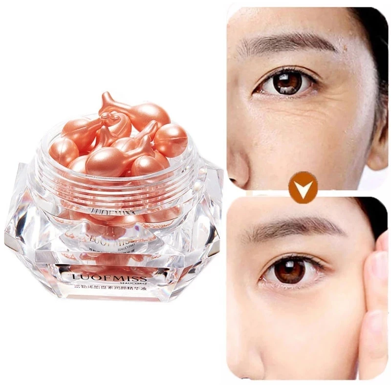 

30PCS Fullerene Placenta Essence Capsule Face Serum Moisturizing Hydrating Anti-wrinkle Cream Skin Care Korean Cosmetics