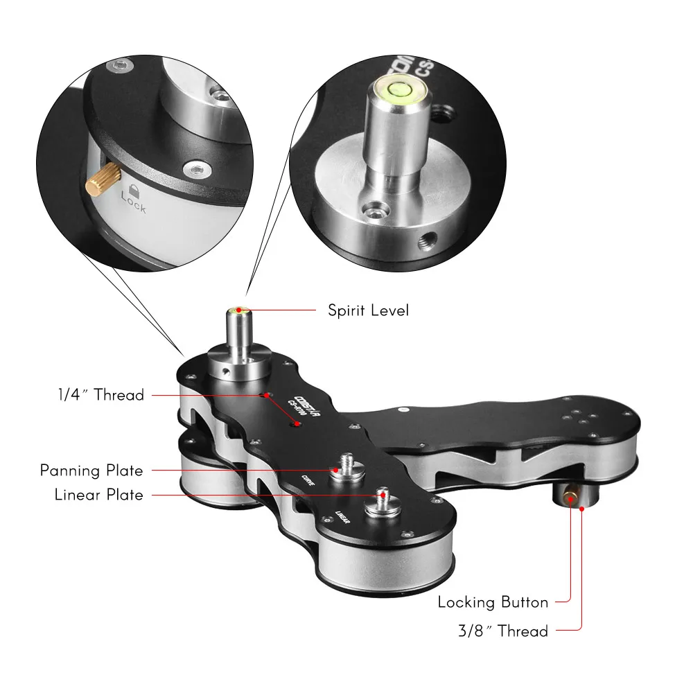 Commlite CS-R700 слайдер Трек 4 времени камера Видео слайдер рельс+ шаровая головка для Canon Nikon sony DSLR камера для смартфона