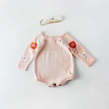 Monos de punto para bebés y niños, ropa de punto Floral de manga larga para otoño, 2021