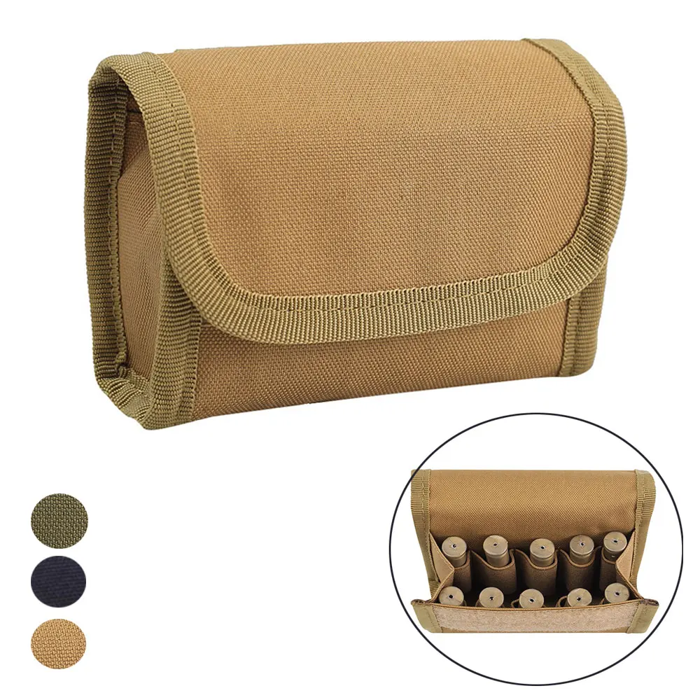 Tactical Molle Ammo Pouch 10 Rounds Shell Holder Bag Hunting Shooting