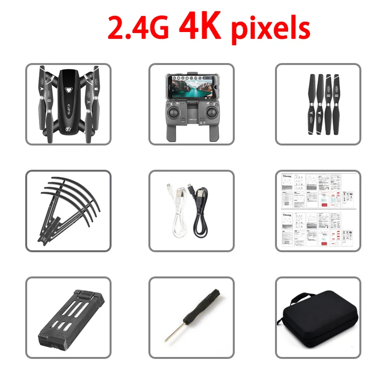 Дрон GPS HD 4k 5G 1080P WiFi FPV Дрон Радиоуправляемый вертолет полет 20 минут Квадрокоптер высота держать Дрон и камеру квадрокоптер с камерой квадракоптер квадрокоптер квадрокоптер с камерой профессиона - Цвет: 2.4g 4k pixels