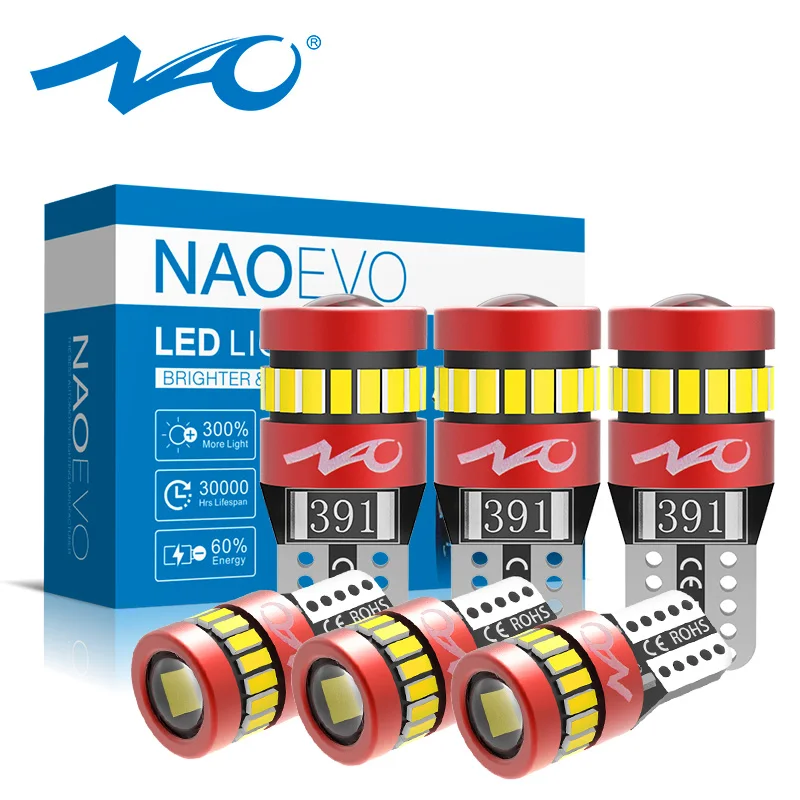 NAO T10 W5W 6x1 8 W 5W5 светодиодный светильник для салона автомобиля стояночный 3030 12V WY5W 194