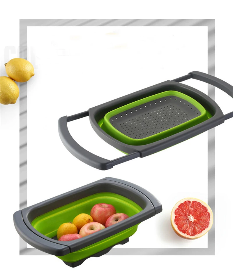 PP ТПР ситечко для кухни Escurridor дуршлаг складной Colador Passoire Cocina Silicona Vergiet сливная корзина для овощей и фруктов