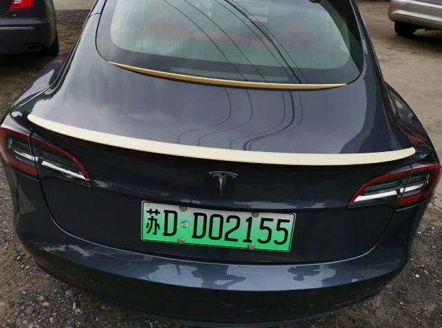 Для Tesla модель 3- задний спойлер загрузки крылья надрезаемая подкладка, ABS пластик окрашенные черный цвет 3m коллоидная установка