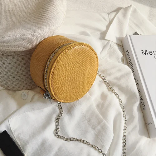 Yellow Round Мини милые сумки через плечо из искусственной кожи для женщин круглая квадратная сумка через плечо женские телефонные кошельки и сумки - Цвет: Yellow Round