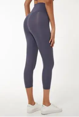 New Sports Pants High Waist Leggings Gym Spandex Running Tights Women Sports Leggings - Color: Light purple gray