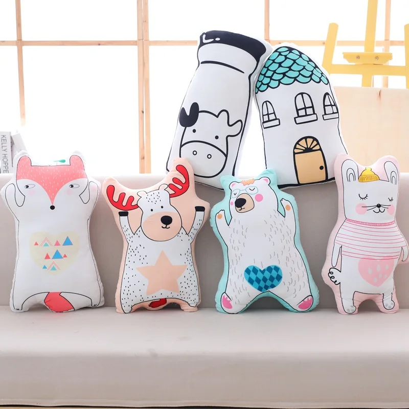 Creative Home Cartoon Animal House Cushion Model Printed Multi-Taste Donut Pillow Logo